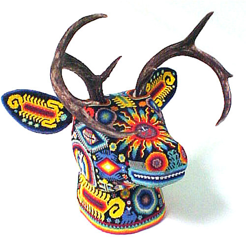 Beaded Deer Head Sculpture